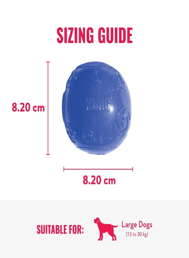 KONG Squeezz Ball for Dogs, Durable Dog Fetch Toy, Fun Bounce with Squeaker, Grippy Textures for Light Chewing, Safe, Non-Toxic, Gentle on Teeth & Gums, for Fetch, Chase, Assorted Colours, Large - Image 4